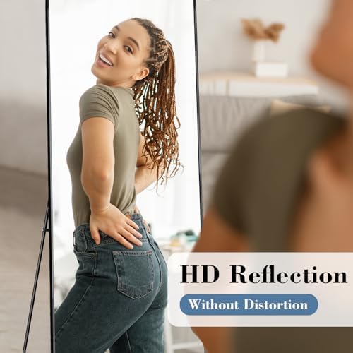 DUMOS 64"x21" Full Length Mirror with Stand, Full Body Floor Mirror