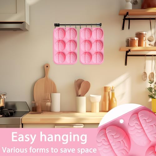 Brain Silicone Mold, 6-Cavity, 17.9x12.3 cm, Pack of 2