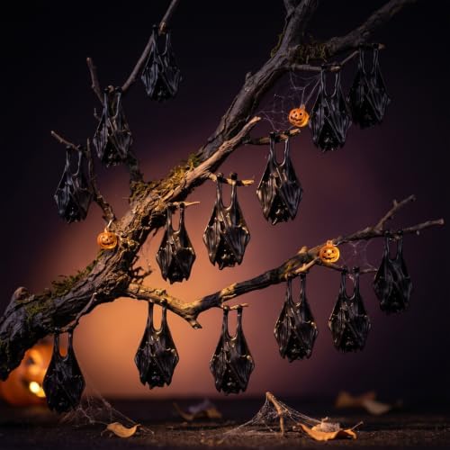 Civaner 50 Pcs Halloween Mini Brass Figurine Miniature, Bat