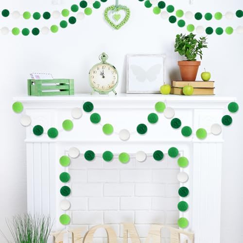 MARFOREVER 4 Pack 26.3 Feet St Patricks Day Decorations Pom Pom Garland