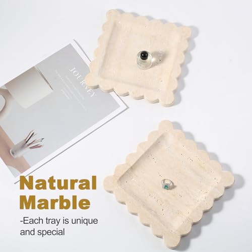 Marble Scallop Edge Tray / Romano / 7.8 Inch
