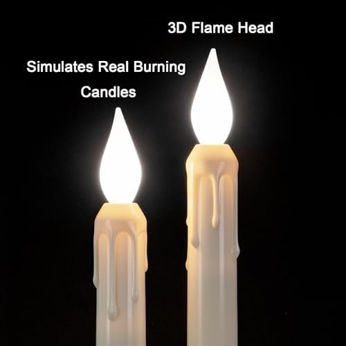 6 Pcs Sensor Dawn to Dusk Window Candles, Flickering Battery Candles for Windows, Ultra Bright Fake Candle Lights with Gold Holders, Led Candlesticks for Xmas Home Decor, White Light