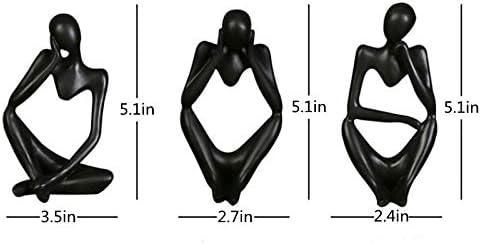 Resin Thinker Style Abstract Sculpture Statue Collectible Figurines Home Office / Black,left / Small