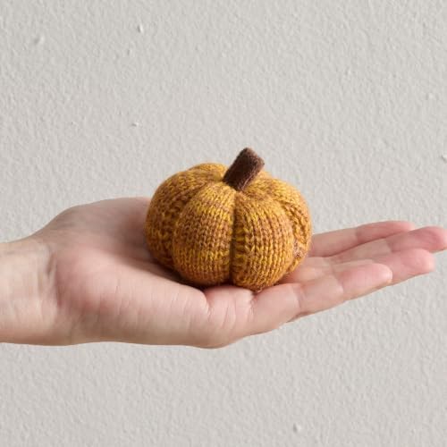 Set of 3 Multi-size Cozy Knit Pumpkins (Candy Corn Large Multi-size set)