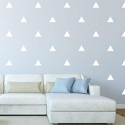 Removable Triangle Wall Decals / White / 2 Inch / Set of 128