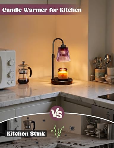 Innqoo Purple Candle Warmer Lamp with Timer, Dimmable Candle Warmer for Home Decor, Height Adjustable Candle Lamp for