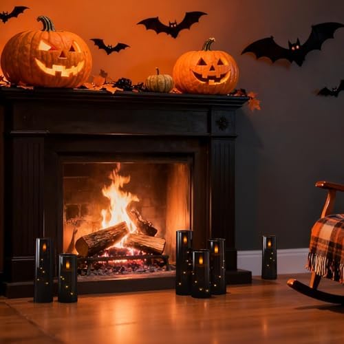 Raycare Black Halloween Flameless Battery Operated Candle with Remote Timer