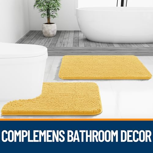 OLANLY Large Bathroom Rugs 40x32, Extra Soft Absorbent Chenille Bath Rugs