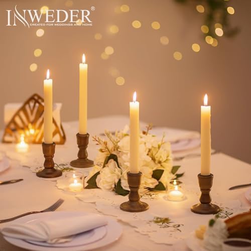 Wooden Candlestick Holders Rustic: Farmhouse Taper Candle Holder