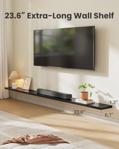 Amada 23.6" Floating Shelves for Wall Decor & Storage, Set of 3, Black