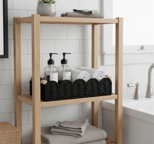 CubesLand Toilet Paper Storage Basket Organizer, Small Wicker Decor Basket
