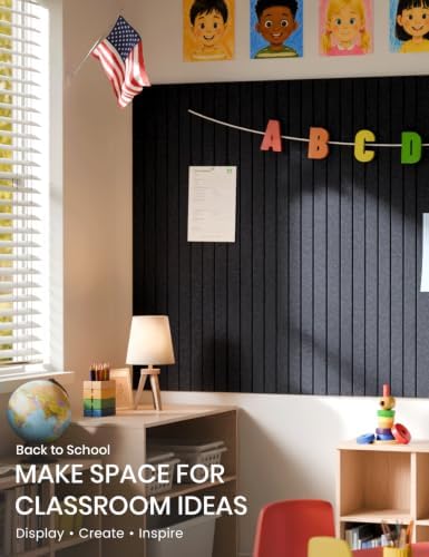 Fluxynara 48" x 36" Large Felt Bulletin Board, Navy Blue