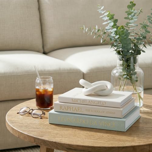 Linen Faux Book Box Set of 3, Decorative Books for Shelves, Fake Books for Decoration with Secret Compartment, Modern
