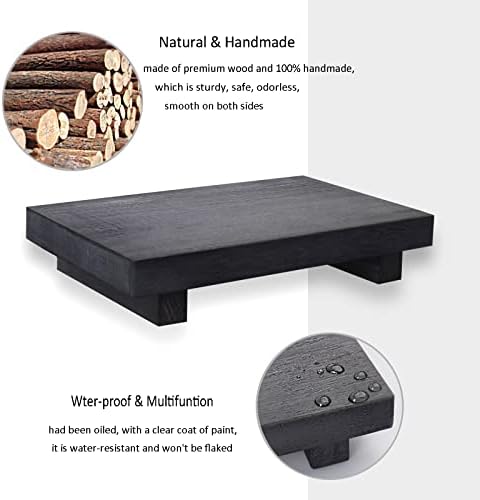 Wood Bathroom Tray Farmhouse Decor Kitchen Soap Holder, 9"x6" Black