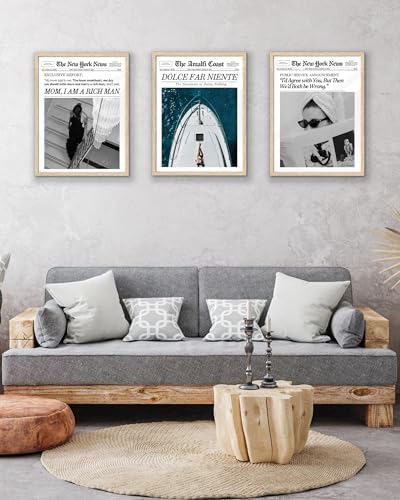 EcoHest 12x16 in Dolce Far Niente Newspaper Canvas Art