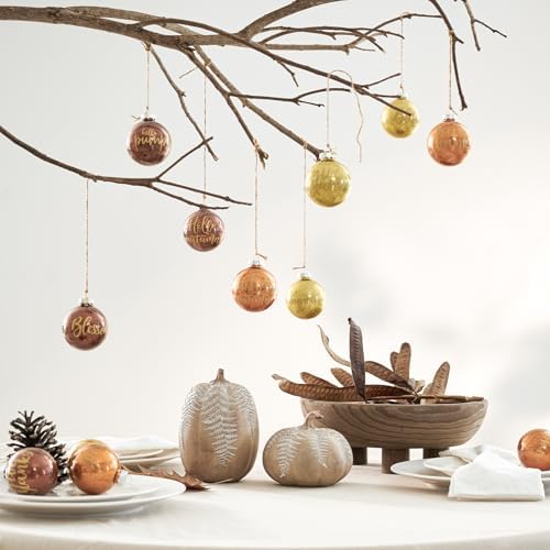 DN DECONATION 12PCS Thanksgiving Hanging Ball Ornaments for Home Party