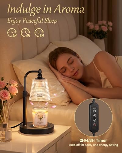 Candle Warmer Lamp with Timer Birthday Gifts for Women,Black