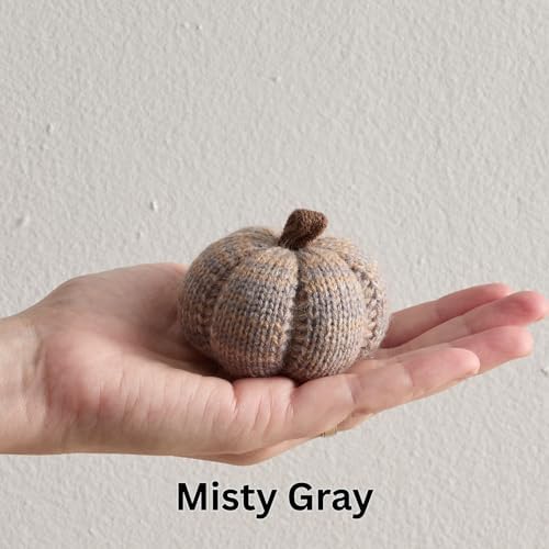 Set of 3 Cozy Mini Knit Pumpkins (Cobblestone Multi-Size Set)