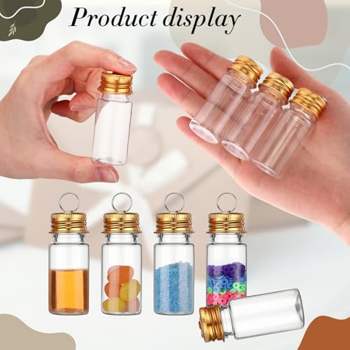 Bokon 25 Set 10ml Mini Plastic Bottles with Ring Lids, Eye Screws, Funnels