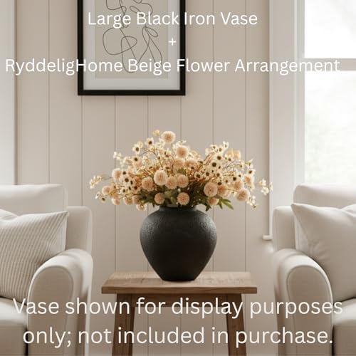 Beige Silk Flower Arrangements Decor, Large Floral Centerpieces For Tables