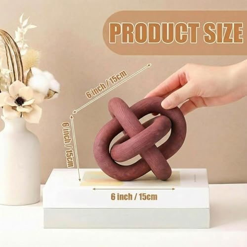 Yalikop 3 Link Wood Knot Decor Rustic Table Shelf Accents, Reddish-Brown