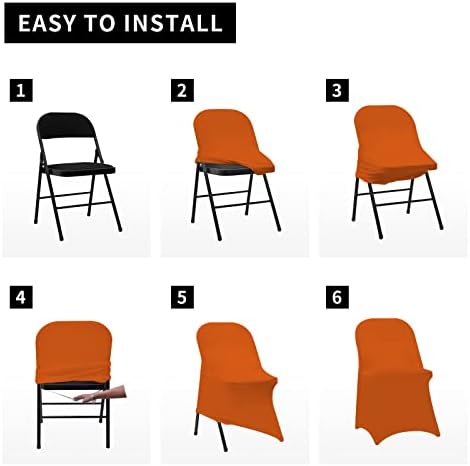 HAINARverS Folding Chair Covers for Wedding, 10pcs Orange