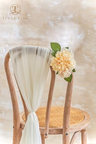 TINGE TIME 23pcs Artificial Wedding Flower Combo, Rose Dahlia Champagne
