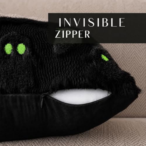 DFXSZ Halloween Pillow Covers 12x20 Black Ghost Plush Halloween Decor095F12