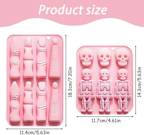 Halloween Silicone Mold Set, Skeleton & Witch Finger Shapes