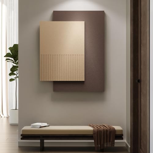 Large Brown 3D Textured Wall Art, Minimalist Neutral Artworks for Walls