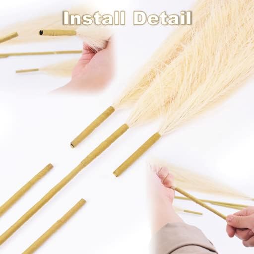 Tall Faux Fluffy Artificial Dried Pompous Grass for Floor Vase Filer / Pampas Grass / Set of 3