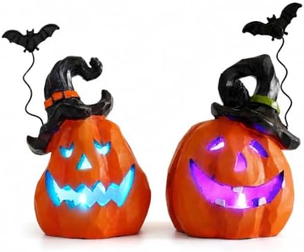 Hodao Halloween Pumpkin Decoration, Lighted Jack O Lantern Indoor,Outdoor