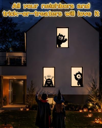 Halloween Window Decorations Monster Window Silhouettes 3 Pack