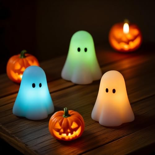 Halloween Ghost Flameless Candles Color Changing with Remote Timer