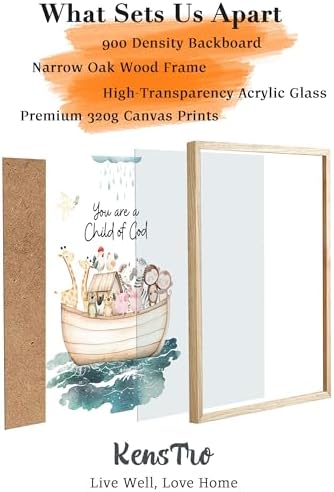 KensTro 12x16 Oak Framed Noah's Ark Child of God Wall Art