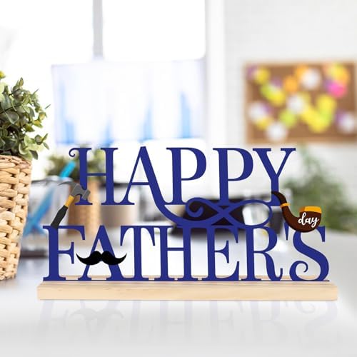 Metal Happy Father's Day Sign Decorations for Home Party Shelf Mantel