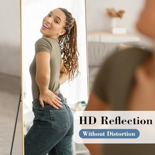 DUMOS 21"x56" Full Length Mirror with Stand, Full Body Floor Mirror