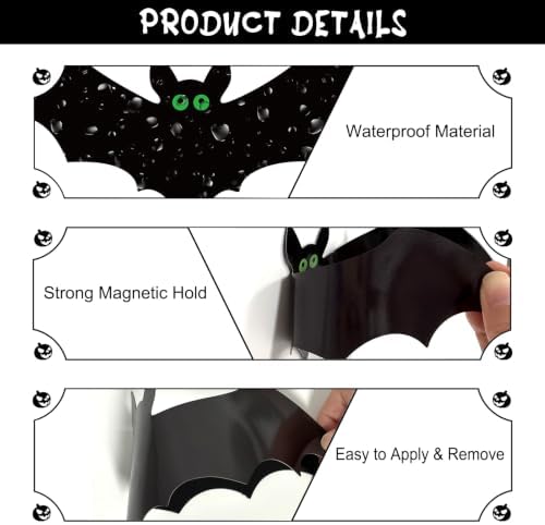 DAZONGE 25PCS Halloween Magnetic Stickers Bat Garage Door Decorations