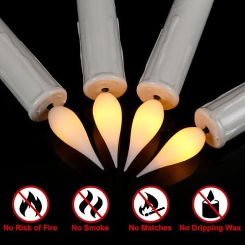 Wondise 30pcs Christmas Flameless Taper Candle Christmas Tree Lights
