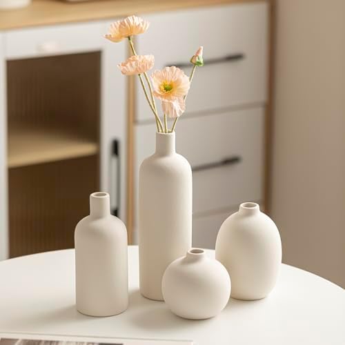 Modern Ceramic Vase Set / White