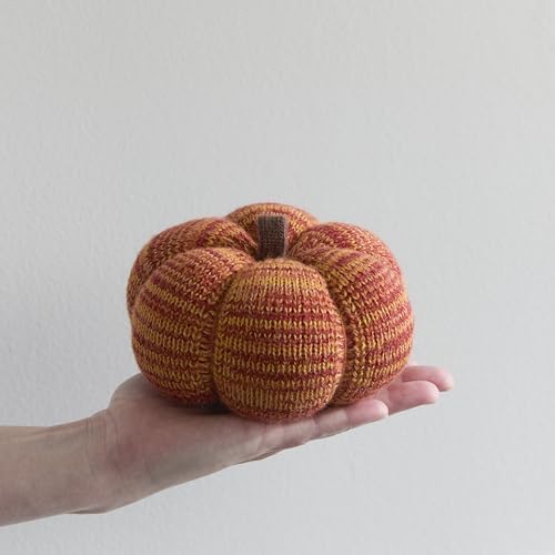 Set of 3 Multi-size Cozy Knit Pumpkins (Sunset Large Multi-size set)