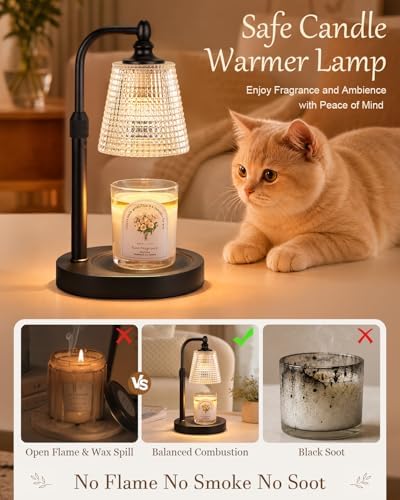 Candle Warmer Lamp with Timer Birthday Gifts for Women,Black
