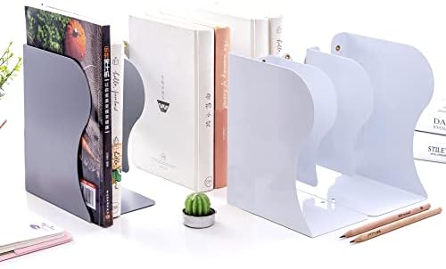 Adjustable Bookends Metal Book Ends for Heavy Book Holder Heavy Duty Bookends Nonskid / Simple Black