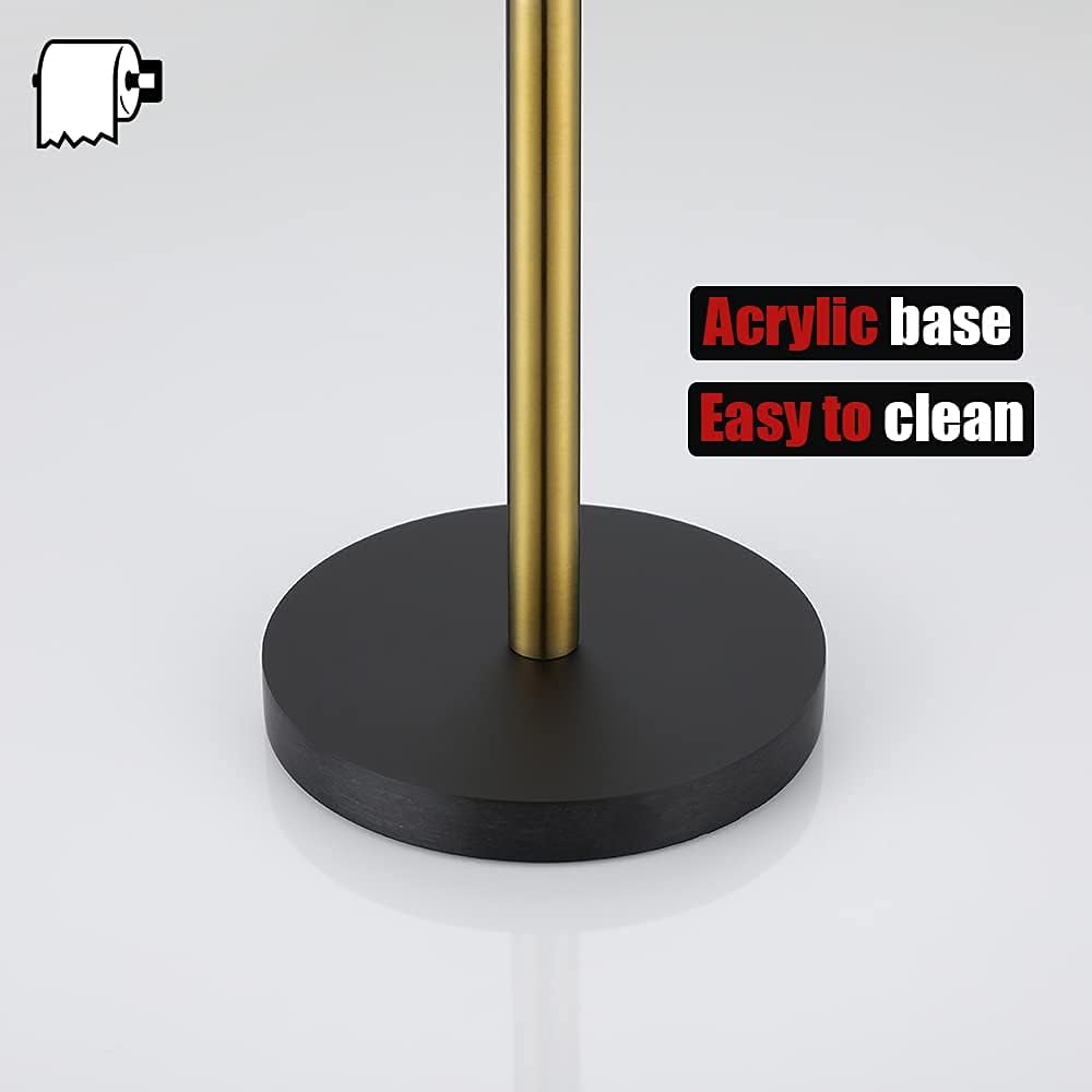JQK Toilet Paper Storage Stand Gold, 304 Stainless Steel Thicken 0.8mm Tissue Reserve Holder Dispenser for Bathroom