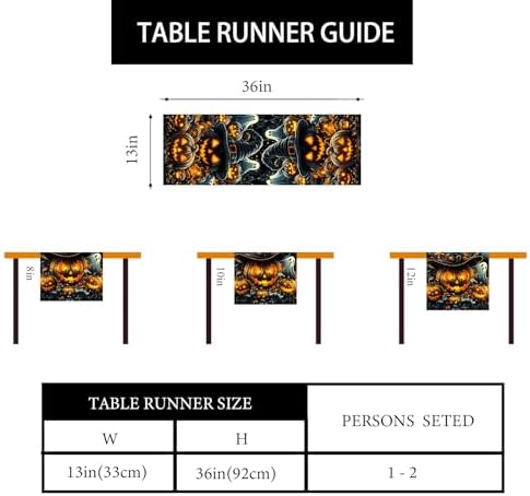 Ghost Pumpkin Table Runner Halloween Decorations for Home Decor