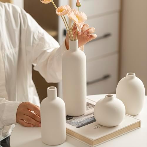 Modern Ceramic Vase Set / White
