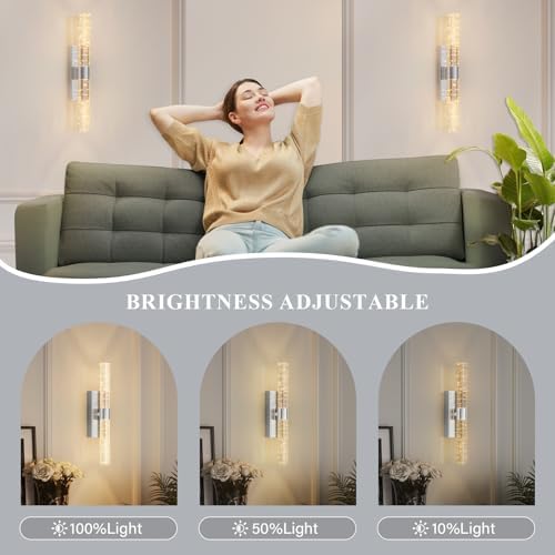 camuucci Battery Operated Wall Sconces Set of 2, Rechargeable Wall Lights