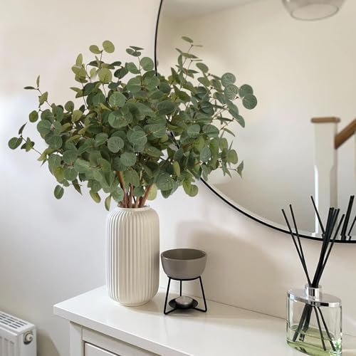 Artificial Eucalyptus Stems 24'' Fake Plants Greenery for Vase / Green Eucalyptus / Set of 5