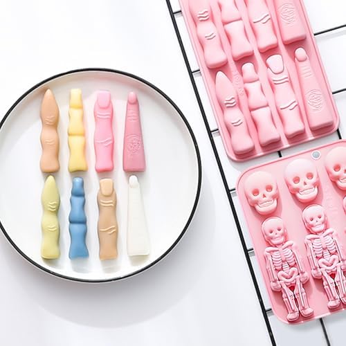 Halloween Silicone Mold Set, Skeleton & Witch Finger Shapes
