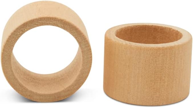 Classic Unfinished Wooden Napkin Rings Set of 24, 1-1/2 inch Wood Napkin Rings for Crafts & Table Decor, by Woodpeckers